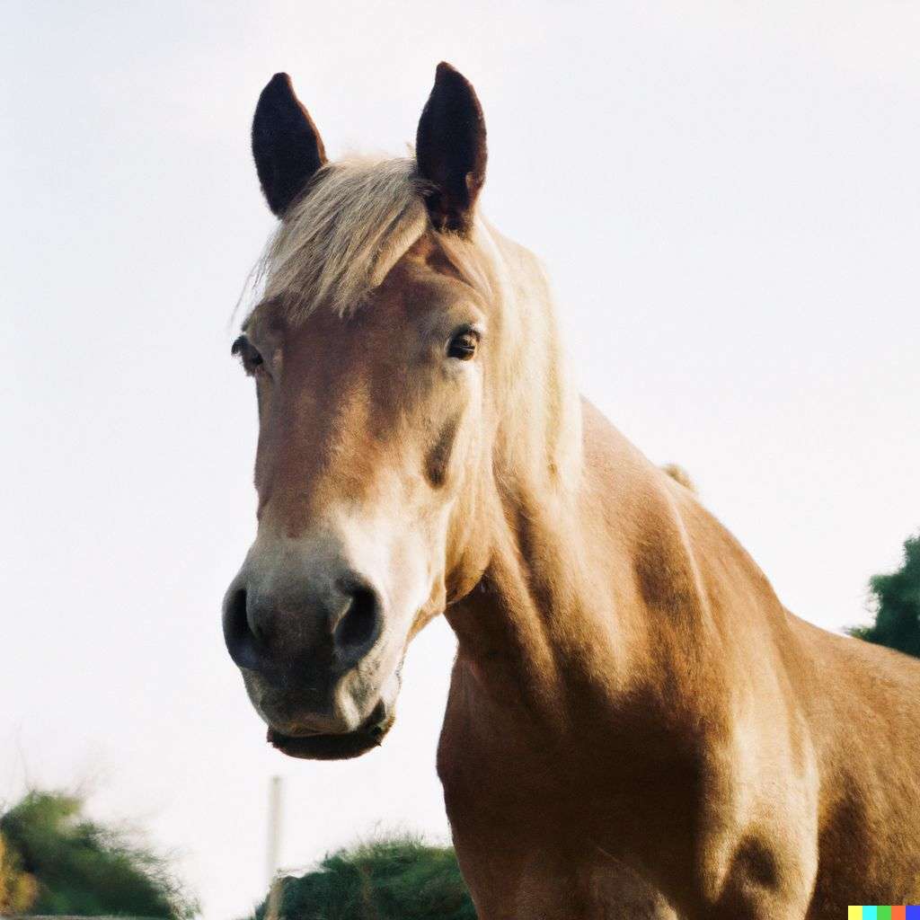 a horse, photograph taken on Kodak Gold 200 film